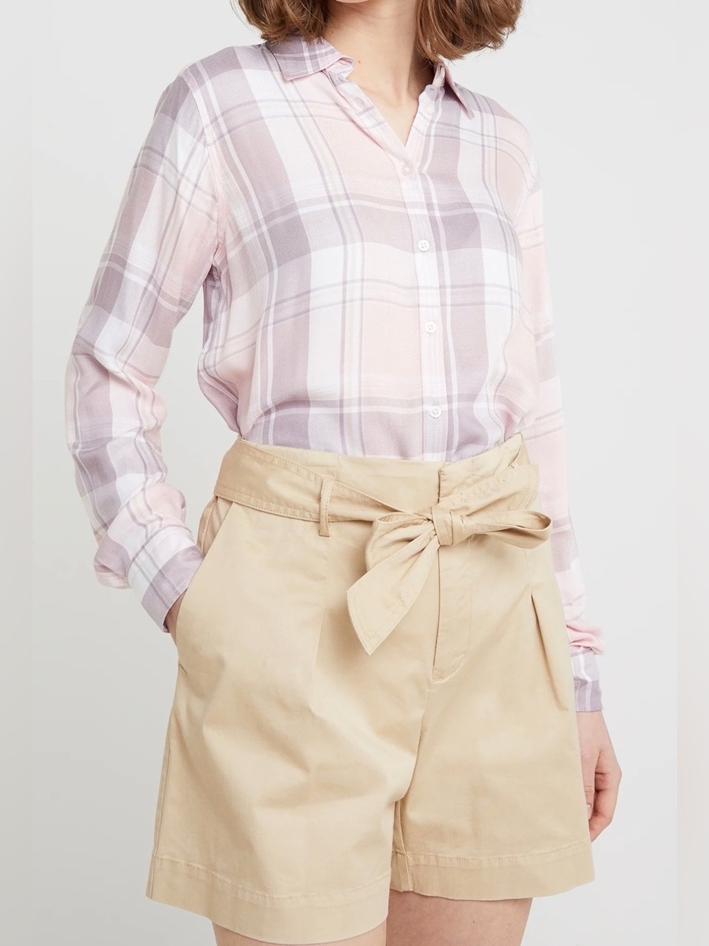 Lauren Ralph Lauren Pink Plaid Button Down Blouse Top 3X Plus Size